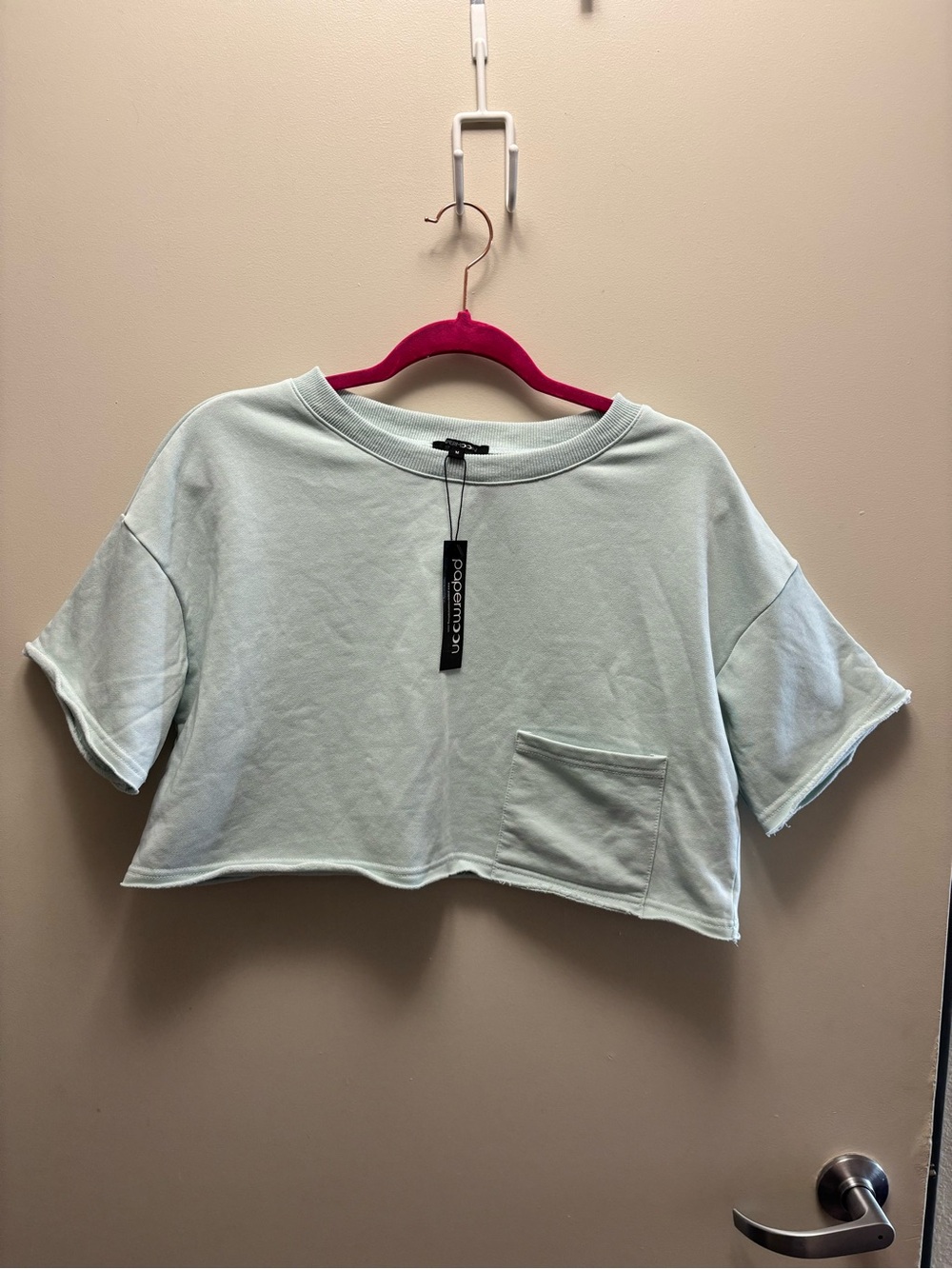 Papermoon Mint Green Cropped Pocket Tee
